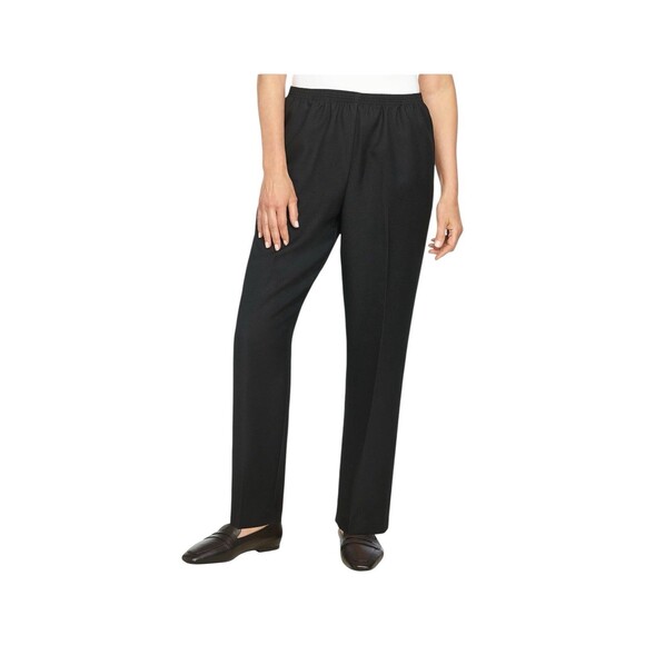 Alfred Dunner Womens' Black Pull On Straight-Leg Dress Pants Plus Size 24W NWT - Picture 1 of 10